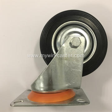 4 inch Plate Swivel Rubber Industrial caster wheel